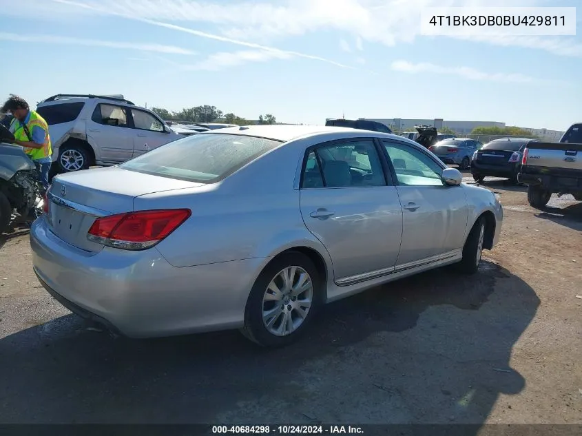 2011 Toyota Avalon Limited VIN: 4T1BK3DB0BU429811 Lot: 40684298