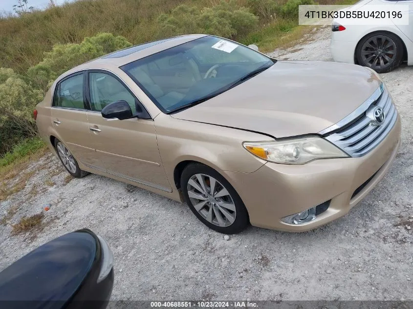 2011 Toyota Avalon Limited VIN: 4T1BK3DB5BU420196 Lot: 40688551