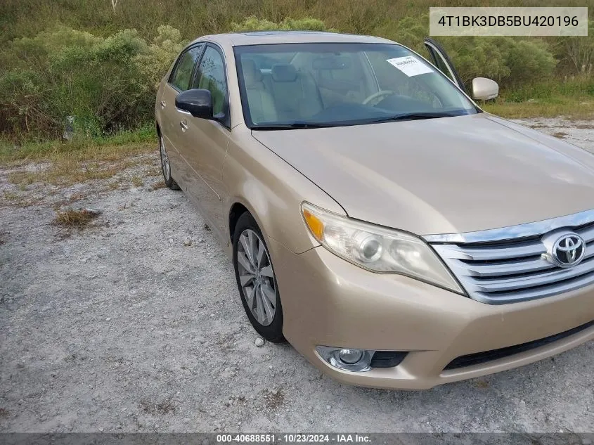 2011 Toyota Avalon Limited VIN: 4T1BK3DB5BU420196 Lot: 40688551