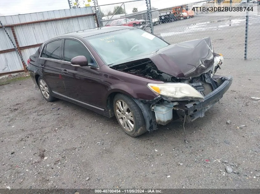 2011 Toyota Avalon VIN: 4T1BK3DB2BU388744 Lot: 40700454