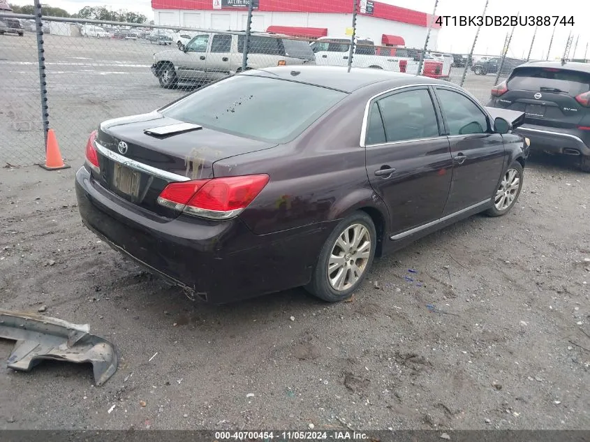 2011 Toyota Avalon VIN: 4T1BK3DB2BU388744 Lot: 40700454