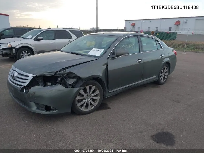 2011 Toyota Avalon Limited VIN: 4T1BK3DB6BU418408 Lot: 40706854