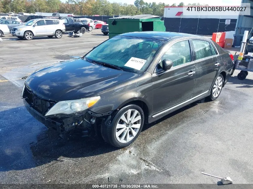 2011 Toyota Avalon Limited VIN: 4T1BK3DB5BU440027 Lot: 40721735