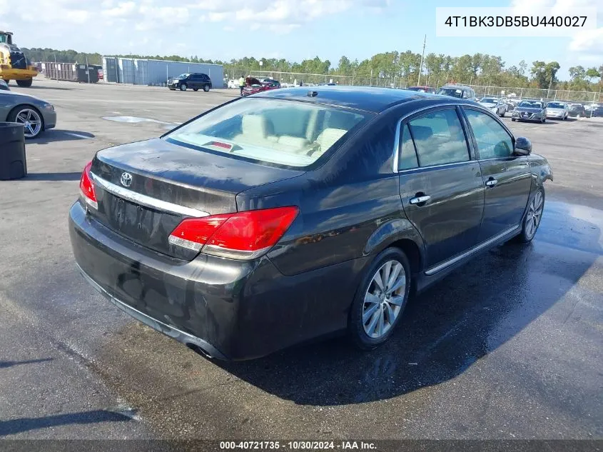 2011 Toyota Avalon Limited VIN: 4T1BK3DB5BU440027 Lot: 40721735