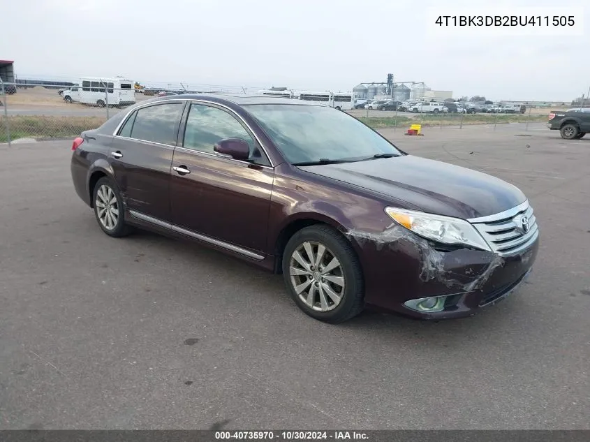 2011 Toyota Avalon Limited VIN: 4T1BK3DB2BU411505 Lot: 40735970