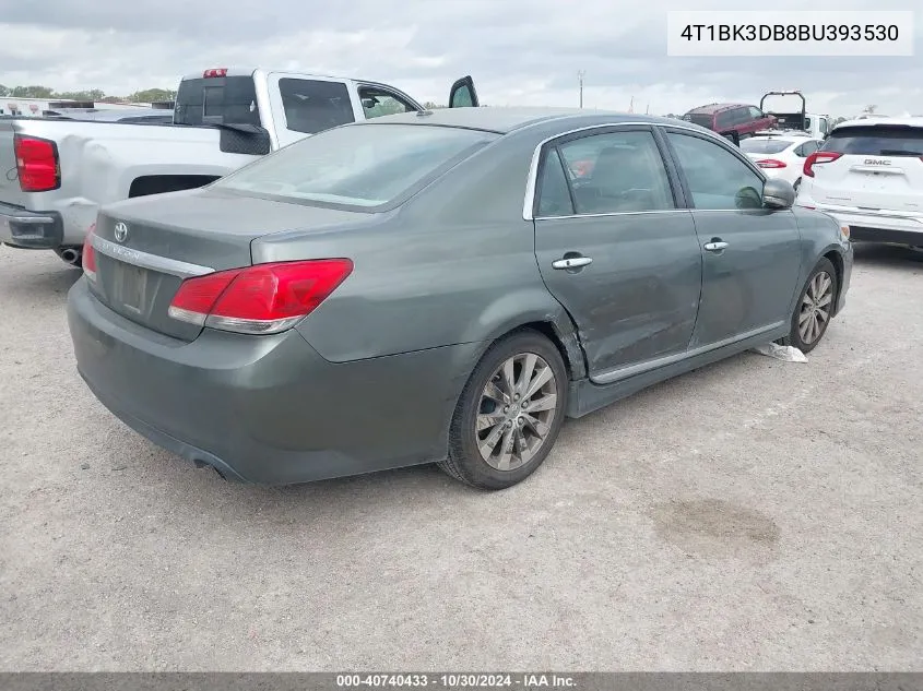 2011 Toyota Avalon Limited VIN: 4T1BK3DB8BU393530 Lot: 40740433