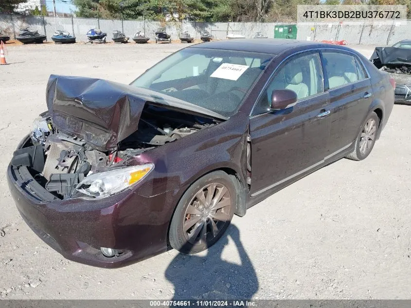 2011 Toyota Avalon Limited VIN: 4T1BK3DB2BU376772 Lot: 40754661