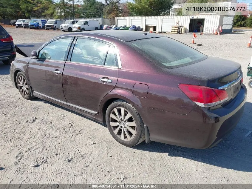 2011 Toyota Avalon Limited VIN: 4T1BK3DB2BU376772 Lot: 40754661