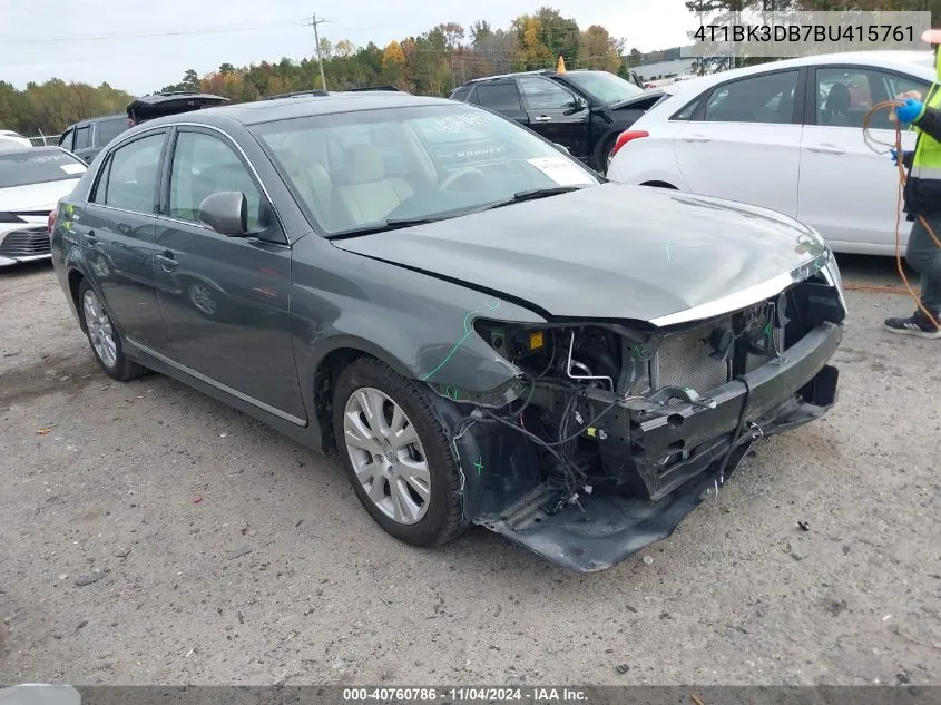 2011 Toyota Avalon VIN: 4T1BK3DB7BU415761 Lot: 40760786