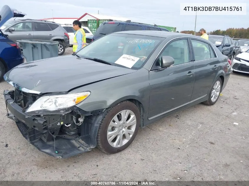 2011 Toyota Avalon VIN: 4T1BK3DB7BU415761 Lot: 40760786