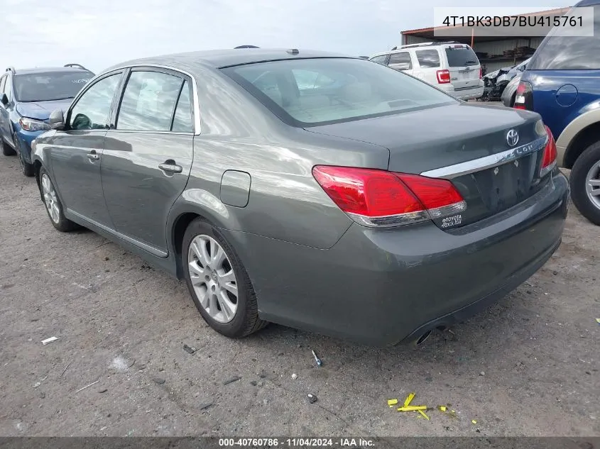 2011 Toyota Avalon VIN: 4T1BK3DB7BU415761 Lot: 40760786