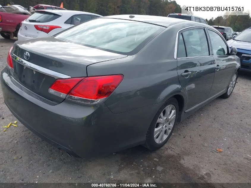 2011 Toyota Avalon VIN: 4T1BK3DB7BU415761 Lot: 40760786