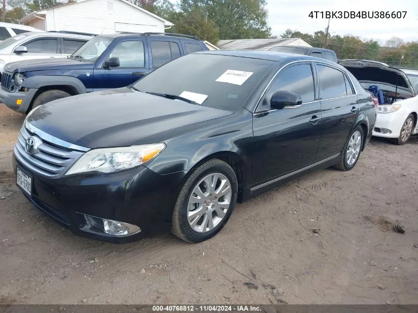 2011 Toyota Avalon VIN: 4T1BK3DB4BU386607 Lot: 40768812