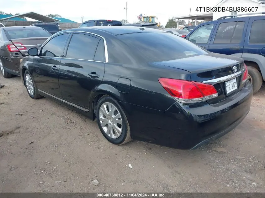 2011 Toyota Avalon VIN: 4T1BK3DB4BU386607 Lot: 40768812