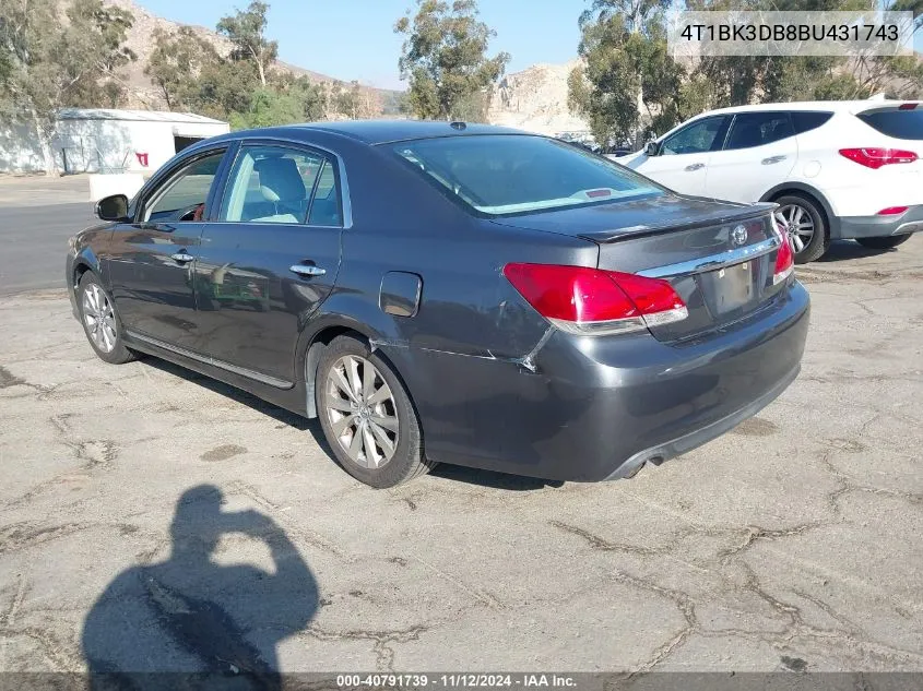 4T1BK3DB8BU431743 2011 Toyota Avalon Limited