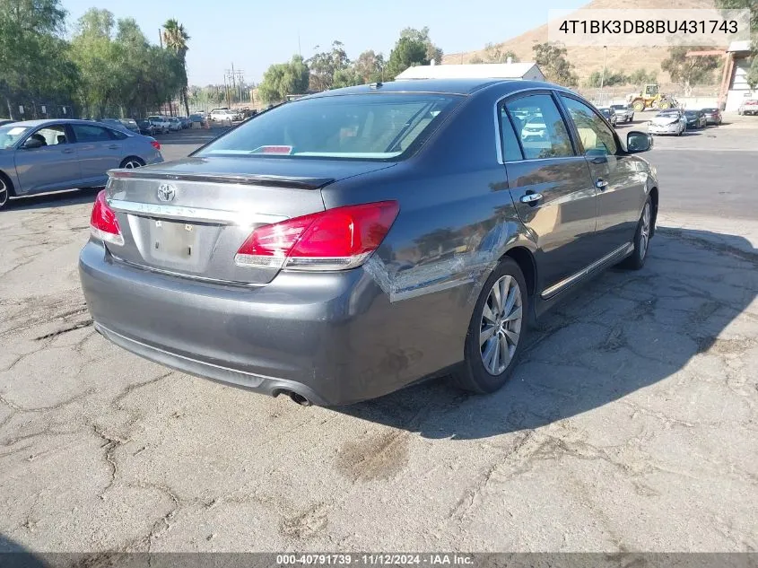 4T1BK3DB8BU431743 2011 Toyota Avalon Limited