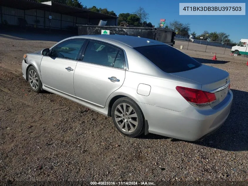 2011 Toyota Avalon Limited VIN: 4T1BK3DB3BU397503 Lot: 40823316