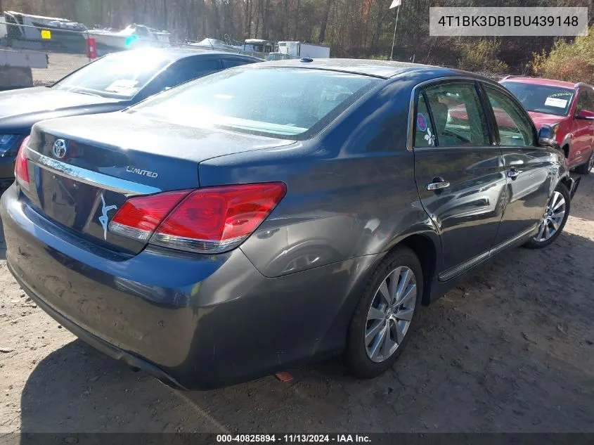 2011 Toyota Avalon Limited VIN: 4T1BK3DB1BU439148 Lot: 40825894