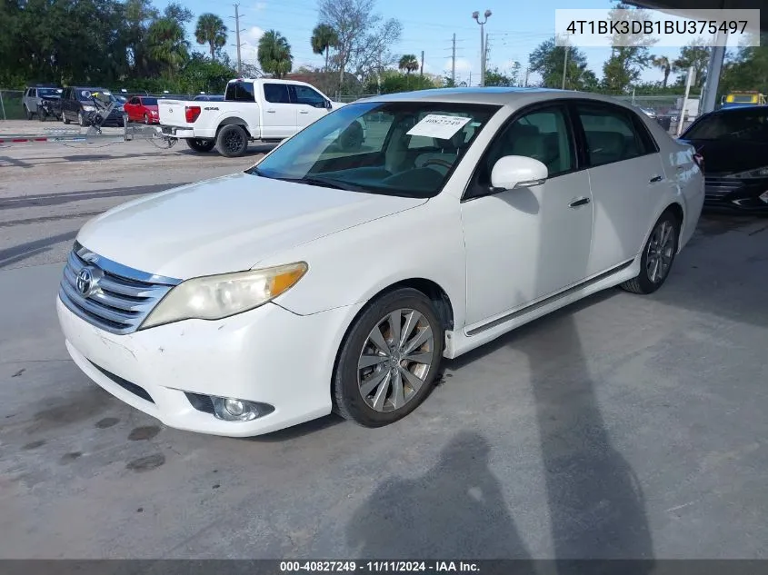 2011 Toyota Avalon Limited VIN: 4T1BK3DB1BU375497 Lot: 40827249