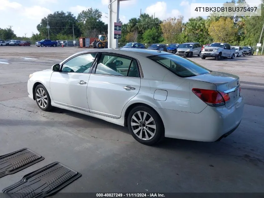 2011 Toyota Avalon Limited VIN: 4T1BK3DB1BU375497 Lot: 40827249