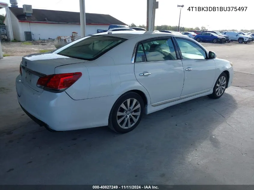 2011 Toyota Avalon Limited VIN: 4T1BK3DB1BU375497 Lot: 40827249