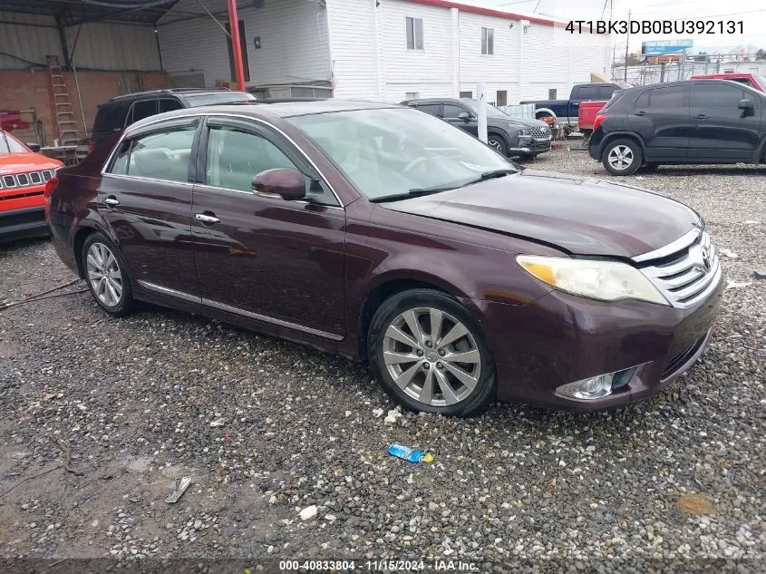 2011 Toyota Avalon Limited VIN: 4T1BK3DB0BU392131 Lot: 40833804