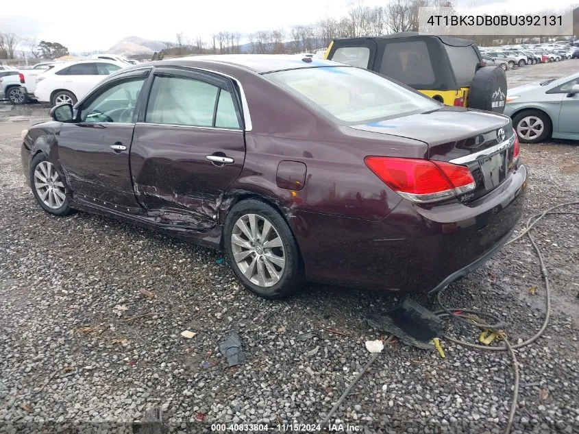 2011 Toyota Avalon Limited VIN: 4T1BK3DB0BU392131 Lot: 40833804