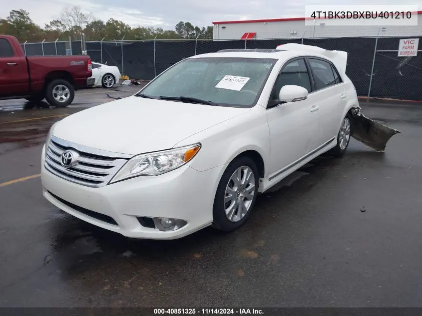 2011 Toyota Avalon VIN: 4T1BK3DBXBU401210 Lot: 40851325