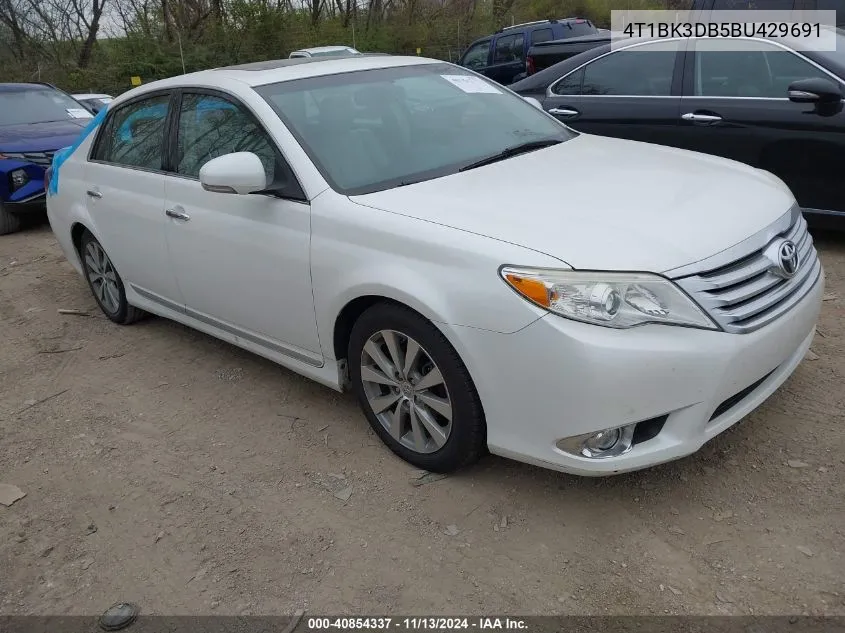 2011 Toyota Avalon Limited VIN: 4T1BK3DB5BU429691 Lot: 40854337