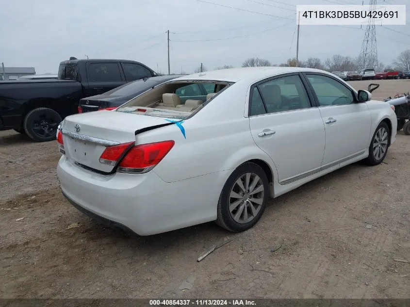 2011 Toyota Avalon Limited VIN: 4T1BK3DB5BU429691 Lot: 40854337