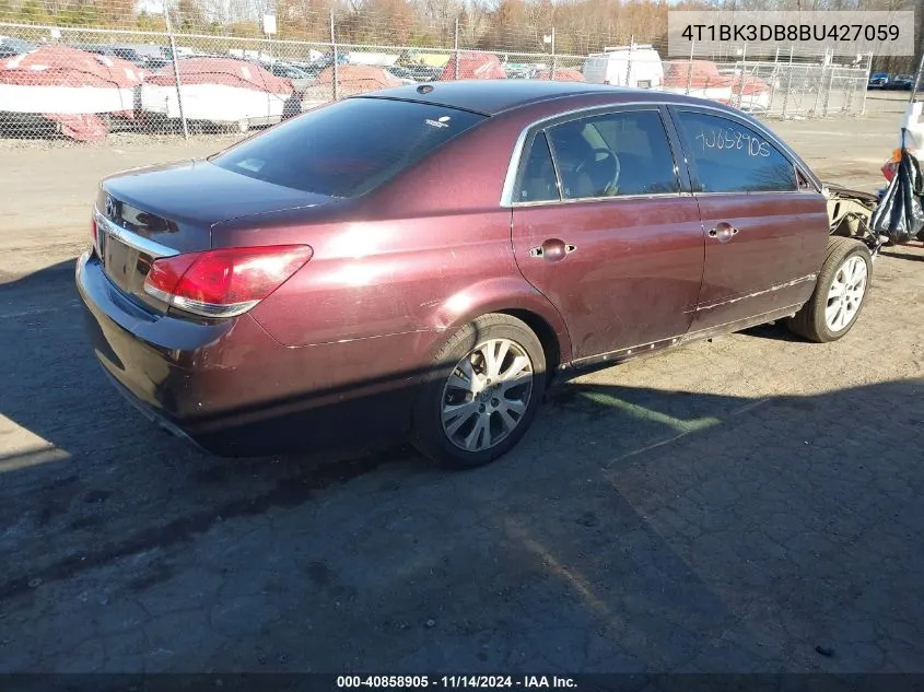 2011 Toyota Avalon VIN: 4T1BK3DB8BU427059 Lot: 40858905