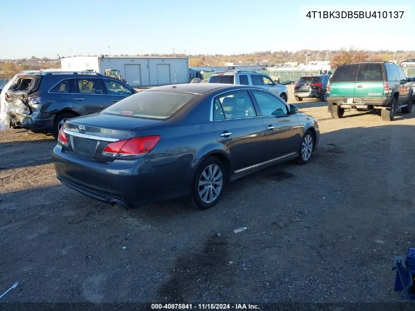 2011 Toyota Avalon Limited VIN: 4T1BK3DB5BU410137 Lot: 40875841