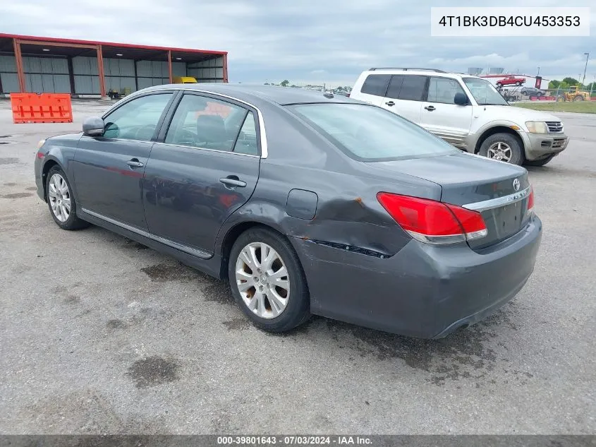 2012 Toyota Avalon VIN: 4T1BK3DB4CU453353 Lot: 39801643