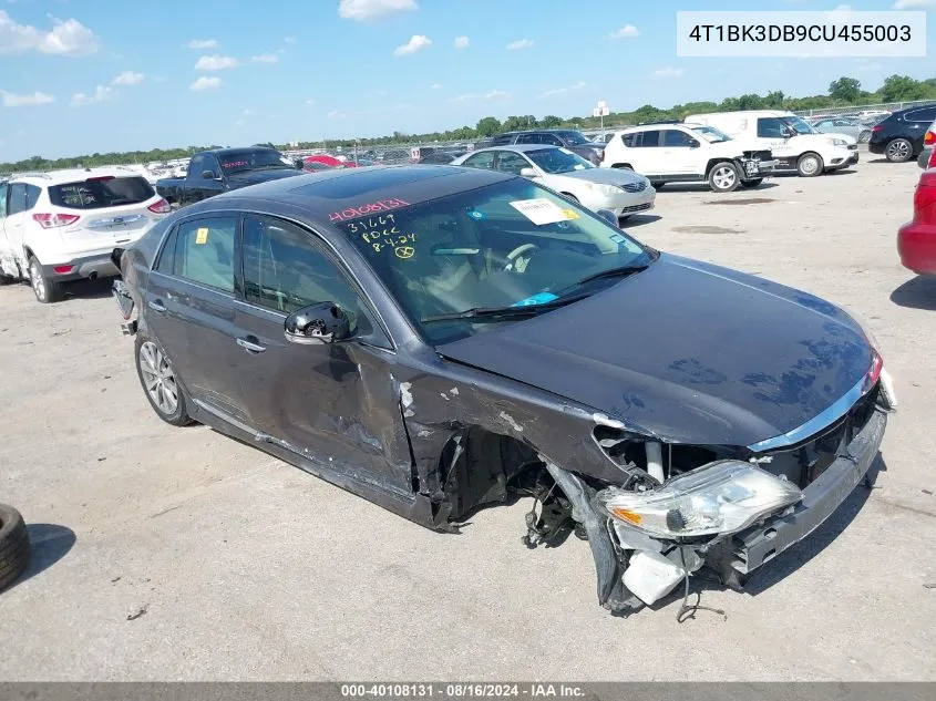 2012 Toyota Avalon Limited VIN: 4T1BK3DB9CU455003 Lot: 40108131