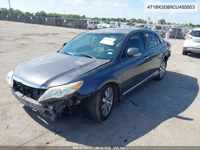 4T1BK3DB9CU455003 2012 Toyota Avalon Limited