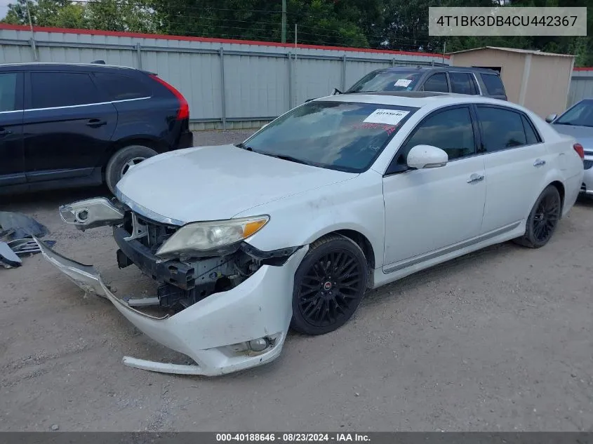 4T1BK3DB4CU442367 2012 Toyota Avalon Limited