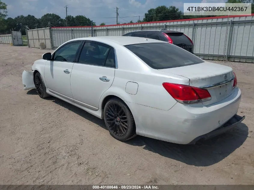 4T1BK3DB4CU442367 2012 Toyota Avalon Limited