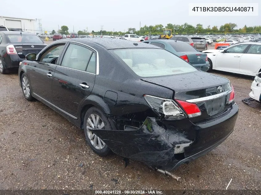 2012 Toyota Avalon Limited VIN: 4T1BK3DB5CU440871 Lot: 40241228