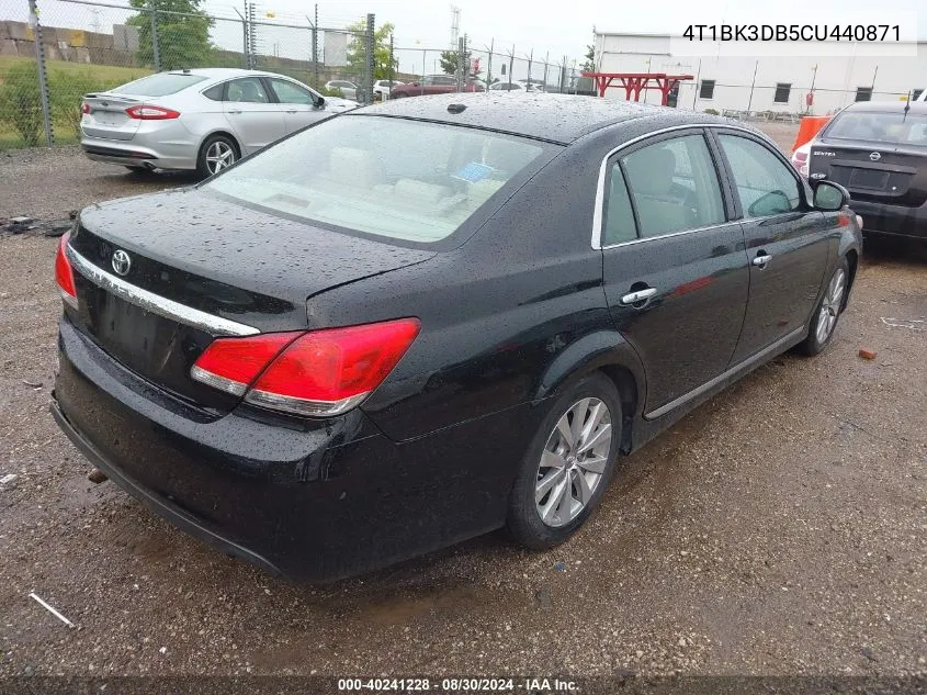 2012 Toyota Avalon Limited VIN: 4T1BK3DB5CU440871 Lot: 40241228