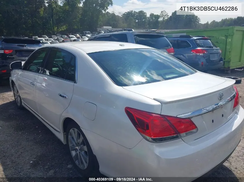 2012 Toyota Avalon Limited VIN: 4T1BK3DB5CU462286 Lot: 40369109