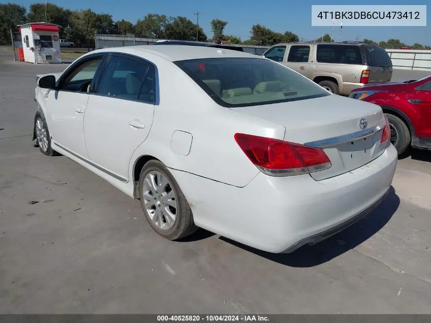 2012 Toyota Avalon VIN: 4T1BK3DB6CU473412 Lot: 40525820