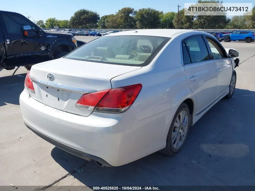 2012 Toyota Avalon VIN: 4T1BK3DB6CU473412 Lot: 40525820