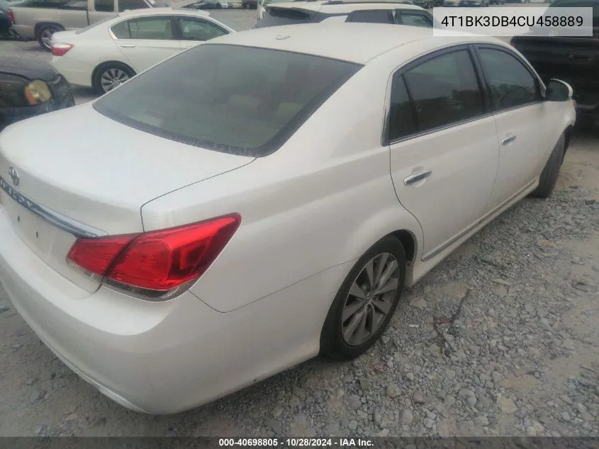 2012 Toyota Avalon Limited VIN: 4T1BK3DB4CU458889 Lot: 40698805