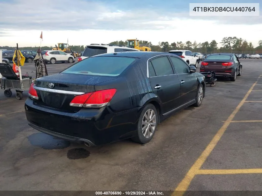 4T1BK3DB4CU440764 2012 Toyota Avalon Limited