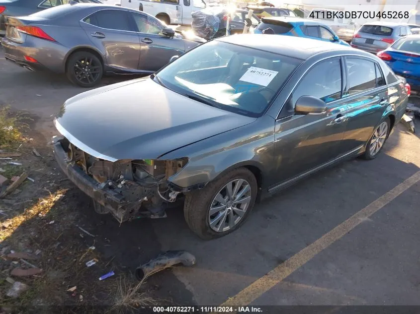 2012 Toyota Avalon Limited VIN: 4T1BK3DB7CU465268 Lot: 40752271