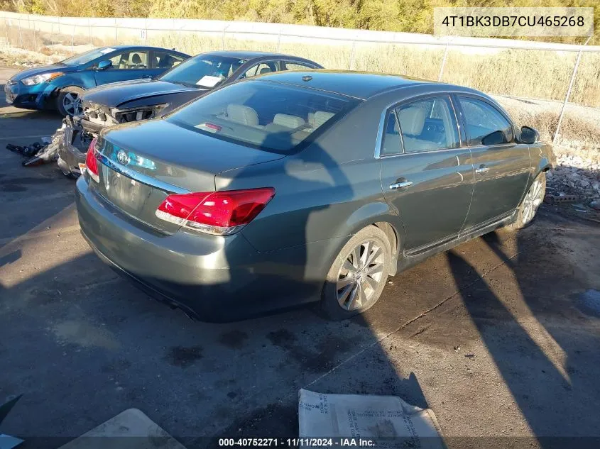 2012 Toyota Avalon Limited VIN: 4T1BK3DB7CU465268 Lot: 40752271