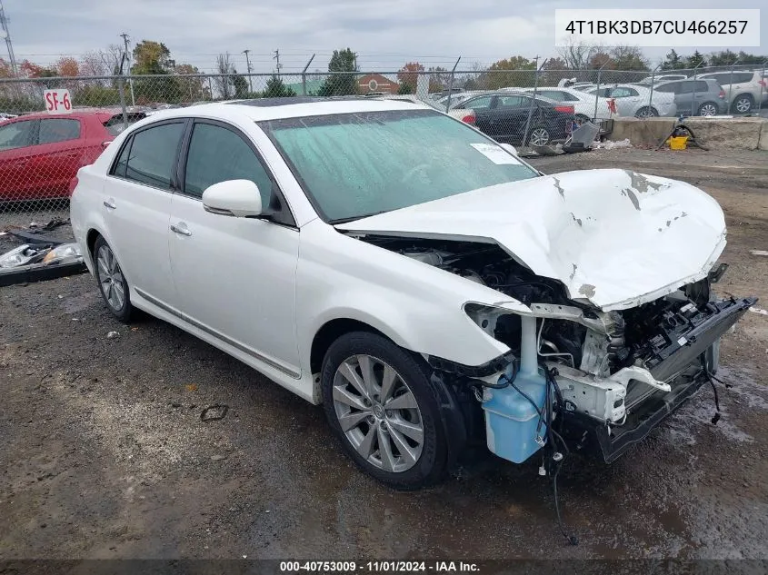 4T1BK3DB7CU466257 2012 Toyota Avalon Limited