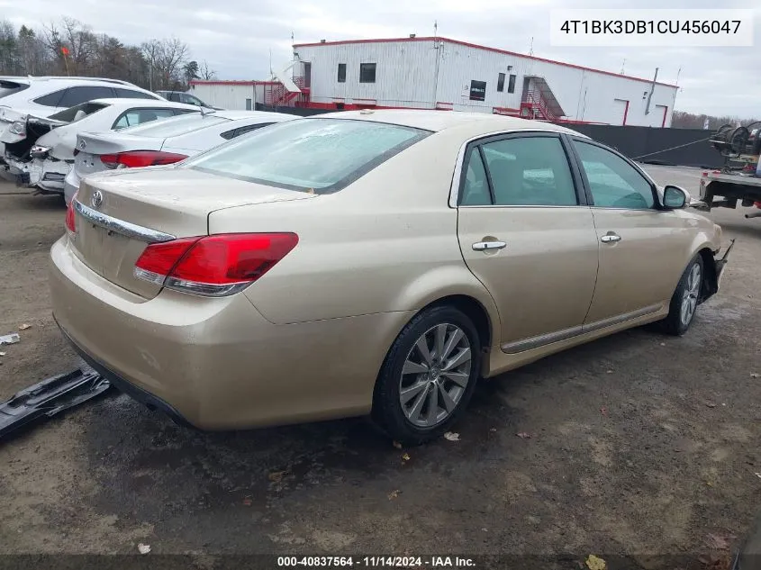 2012 Toyota Avalon Limited VIN: 4T1BK3DB1CU456047 Lot: 40837564