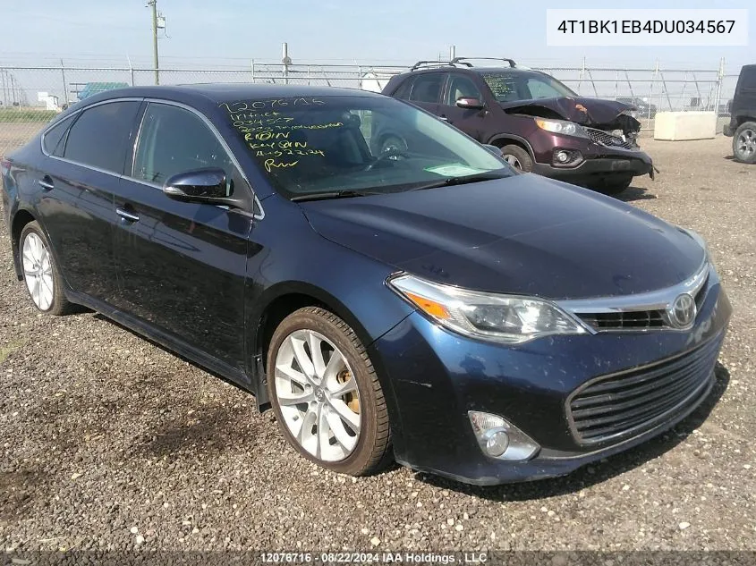 2013 Toyota Avalon Xle VIN: 4T1BK1EB4DU034567 Lot: 12076716