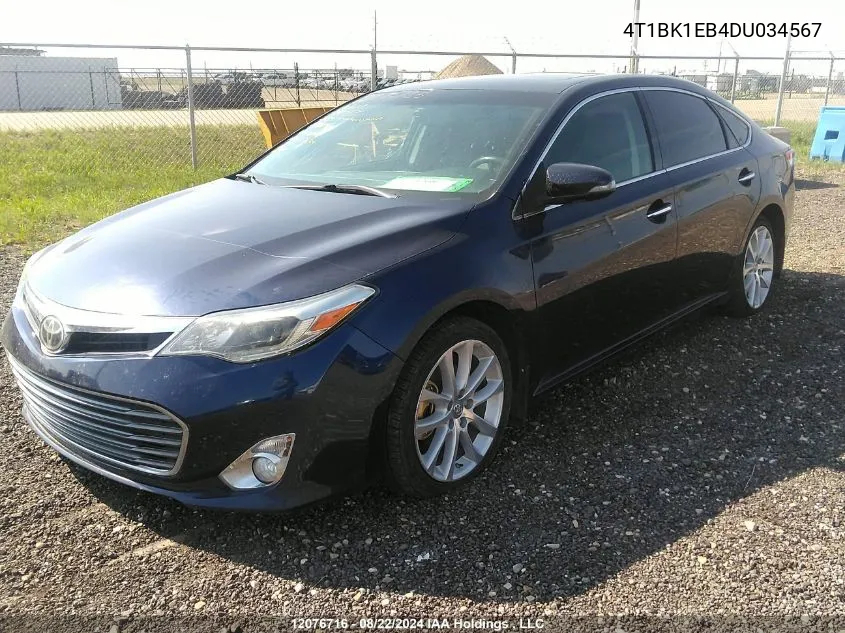 2013 Toyota Avalon Xle VIN: 4T1BK1EB4DU034567 Lot: 12076716